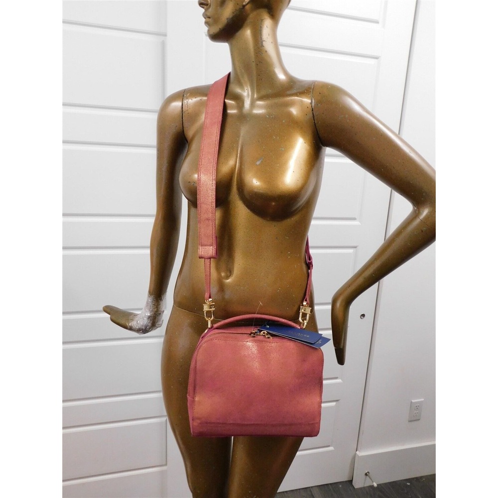 New Ines Bellorez Rose Metallic Leather Crossbody Bag $400rt - Picture 2 of 6